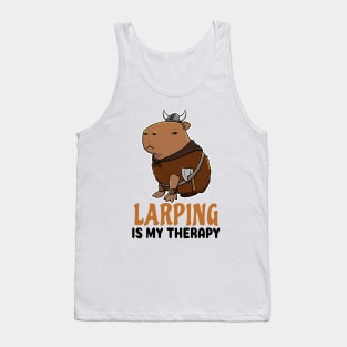 Larping is my therapy Capybara Viking Tank Top